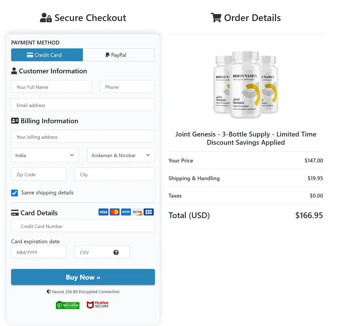 Joint Genesis Secure Checkout